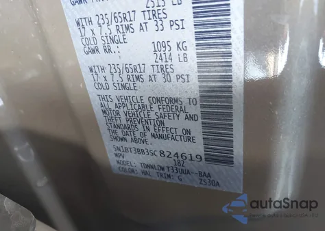 2025 Nissan Rogue Rock Creek from USA, damaged, VIN 5N1BT3BB3SC824619